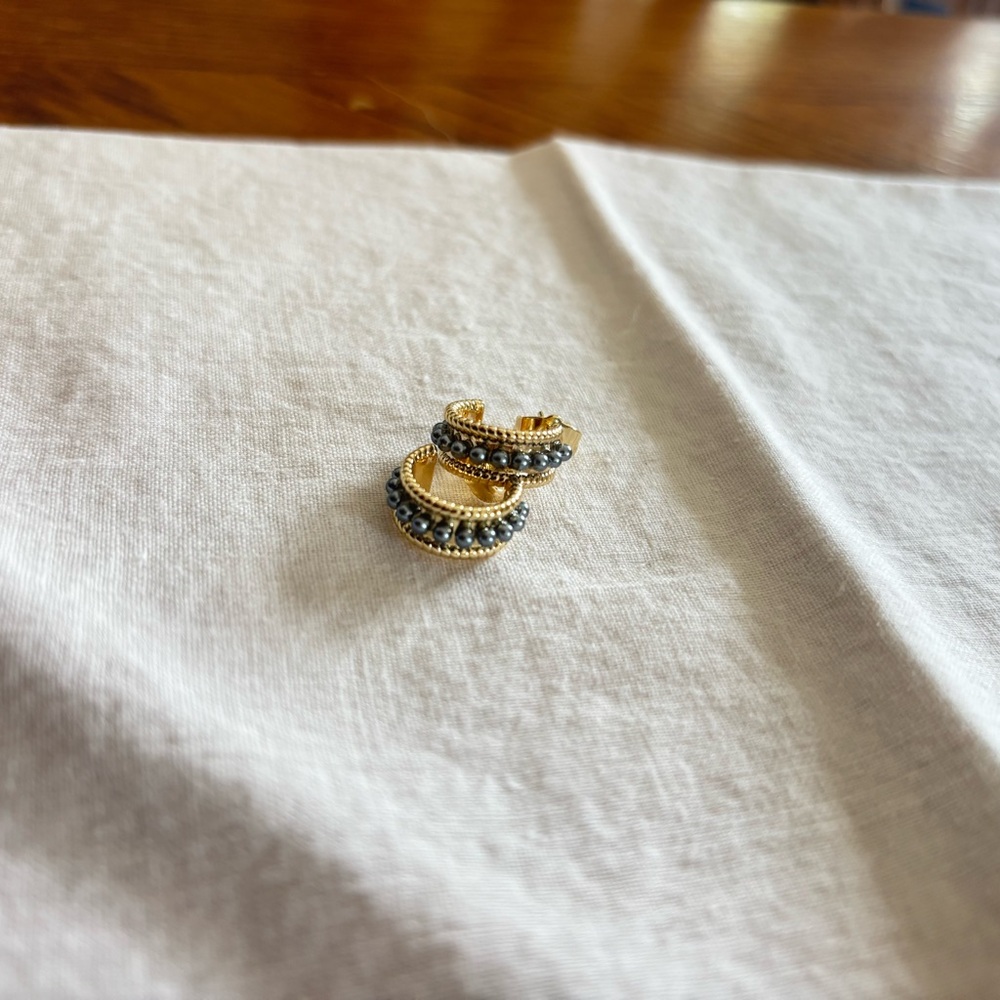 Free People Gold and Black Statement Earrings